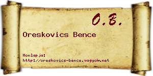 Oreskovics Bence névjegykártya